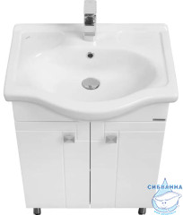 Тумба Акватон Фиджи 60 с раковиной Селигер 60 белый глянец