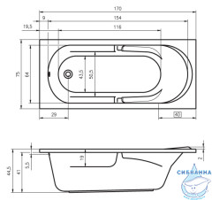 Акриловая ванна Riho Future 170x75 с каркасом