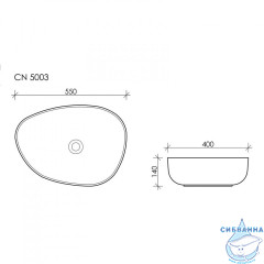  Раковина на столешницу 55 см Ceramicanova Element CN5003