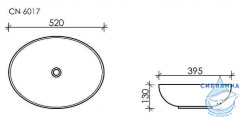  Раковина на столешницу 52 см Ceramicanova Element CN6017