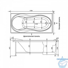 Акриловая ванна Aquanet Grenada 180x90 с каркасом