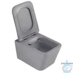 Унитаз подвесной Abber Rechteck AC1201MG с сиденьем Soft Close (микролифт) (серый)