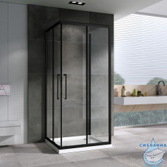 Душевое ограждение ABBER Schwarzer Diamant AG02100BH-S100B 100x100 профиль черный, стекло прозрачный (без поддона)