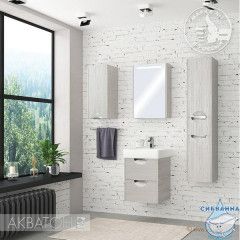 Шкаф-зеркало Акватон Сильва 60 дуб фьорд