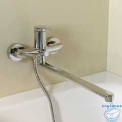 Смеситель для ванны с длинным изливом, глянцевый хром, Zodiac X, IDDIS, ZDXSBL2i10WA