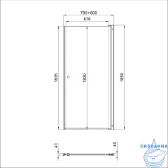 Дверь в нишу Тритон Уно 80х185 профиль хром, стекло прозрачное