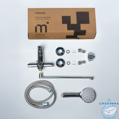 Смеситель для ванны с длинным изливом с керамическим дивертором,  Nelson, Milardo, NELSBLCM10