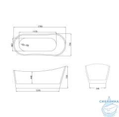 Акриловая ванна Grossman Galaxy GR-2102 170X75 с каркасом (белый глянцевый)