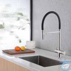 Смеситель для кухни Abber Wasser Kreis AF81141SP (сатин/черный)