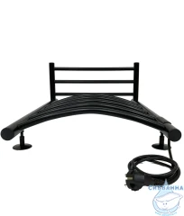 Полотенцесушитель электрический Санприз Классик П16 40х60 с полкой (черный матовый) (подключение универсальное)