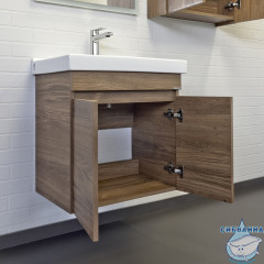 Тумба Comforty Осло 60 дуб темный с раковиной Comforty Fest 60 00-00011149