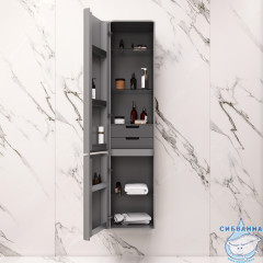 Шкаф пенал Am.Pm Sensation 40 L серый шелк