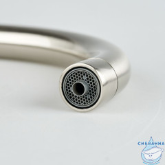 Излив для смесителя, кухня, J-образный, нержавеющая сталь, 204х277 мм, поворотный, сатин, IDDIS, 995J20S5SM