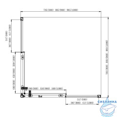 Душевое ограждение Aquatek AQ ARI KV 09020GM 90x90 профиль оружейная сталь, стекло прозрачное (без поддона)