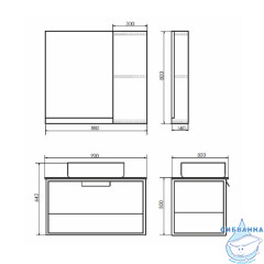Тумба подвесная Comforty Кёльн 90-1 дуб темный с раковиной Comforty T-Y9378