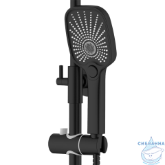 Душевая система Azario Lursy 250 1 режим AZ-K2349B (черный матовый)
