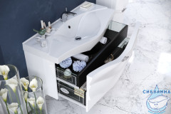 Тумба подвесная с раковиной 1Marka Eclipse 110 (1 ящик) White белый глянец