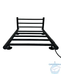 Полотенцесушитель электрический Санприз Аврора П6 40х60 с полкой (черный матовый) (подключение универсальное)