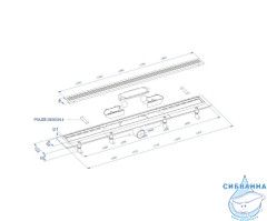 Дренажный трап для душа Plastbrno Design1 SZA1400 40 см с решеткой (нержавеющая сталь) 
