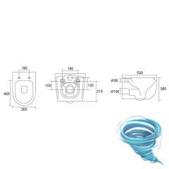 Унитаз подвесной безободковый Abber Bequem AC1104TN с сиденьем Soft Close (микролифт) (белый)