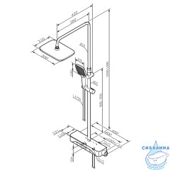 Душевая система Am.Pm Func 300 1 режим F078F322 (черный матовый)