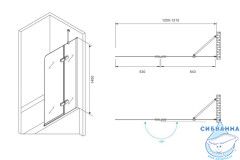 Шторка для ванны ABBER Ewiges Wasser 120х140 AG51120 профиль хром, стекло прозрачное