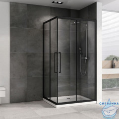 Душевое ограждение ABBER Schwarzer Diamant 120x90 профиль черный, стекло прозрачное AG02129BH (без поддона)