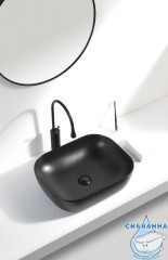 Раковина на столешницу 50 см Aquanet Lake-1-MB 245829 (черный)