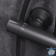 Душевая система AM.PM Like 220 1 режим F0780422 (чёрный матовый)