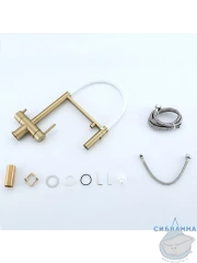 Смеситель кухни Gappo G4397-83 (сатин золотой/белый)