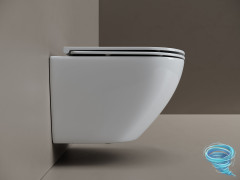 Унитаз подвесной безободковый Ceramicanova Whirl CN11007T с сиденьем быстросъемным Soft Close (микролифт)