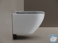 Унитаз подвесной безободковый Ceramicanova Whirl CN11007T с сиденьем быстросъемным Soft Close (микролифт)