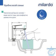 Смеситель для умывальника, хром глянцевый, Poli, Milardo, POLSB00M01