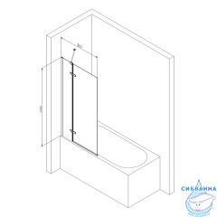 Шторка для ванны AM.PM Tender  80x140 профиль хром, стекло прозрачное W45BS-D3W5-140CT