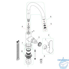 Смеситель для кухни  с подключением фильтра Iddis Cuba CUBBNFJi05 (сатин)