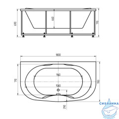 Акриловая ванна Aquatek Мелисса 180х95 с каркасом