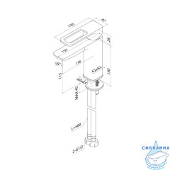 Смеситель для умывальника, черный, Slide, IDDIS, SLIBL00i01