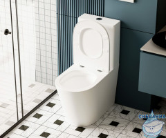 Унитаз напольный Abber Bequem AC1112TMW с бачком и сиденьем Soft Close (микролифт)