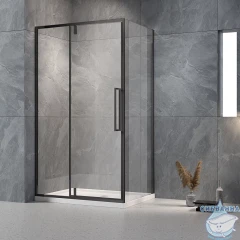 Душевое ограждение Veconi Rovigo 110x70 профиль черный, стекло прозрачное RV034B-11070-01-C7 (без поддона)