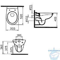 Унитаз подвесной Vitra Normus (без сиденья) 6855B003-0101 