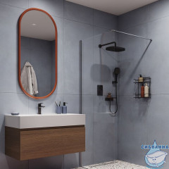 Душевая система скрытого монтажа с тропическим душем и  ручным душем, черный матовый, Azure, Milardo, AZUBL02M67