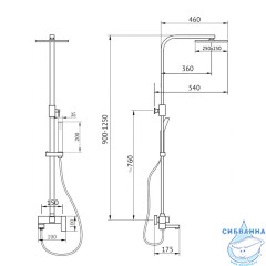 Душевая система Abber Daheim 250 1 режим AF8216NG (никель)