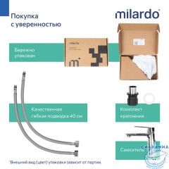 Смеситель для умывальника, хром глянцевый, Poli, Milardo, POLSB00M01