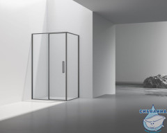 Душевое ограждение Vincea Слим 100x90 профиль вороненая сталь, стекло прозрачное VSR-4SLP9010CLGM