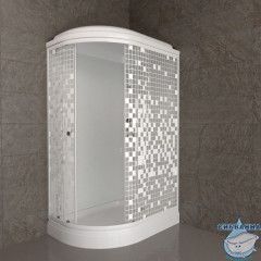 Душевая кабина Тритон Коралл R 120х80 А профиль белый, стело мозайка Щ0000061818