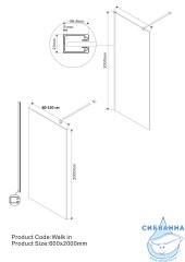 Душевое ограждение Vincea Walk-In 100 см профиль вороненая сталь, стекло тонированное VSW-1H100CGGM
