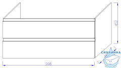 Тумба под раковину acob Delafon Madeleine EB2054-J5 белый глянец