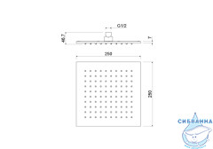 Верхний душ Aquatek 250 1 режим AQ2076MB