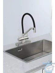 Смеситель кухни Gappo G4098-5 (сатин/черный)