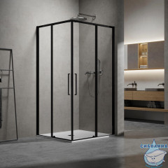 Душевое ограждение Vincea Slim 90x90 профиль черный, стекло прозрачное VSS-6SL900CLB